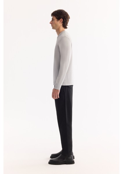 Erkek Gri Bisiklet Yaka Rayon Karışımlı Tüylenmeyen Triko Regular Fit Kazak A52Y5001 modelleri