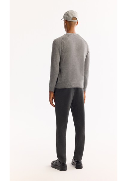 Erkek Gri Bisiklet Yaka Soft Touch Dokulu Triko Regular Fit Kazak A52Y5050 fırsatları