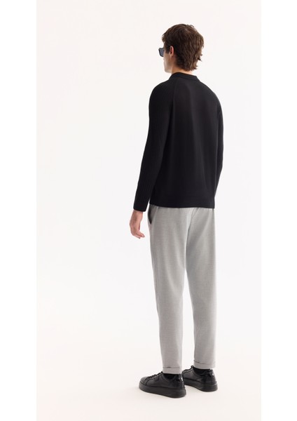 Erkek Siyah Polo Yaka Düğmeli Soft Touch Dokulu Triko Regular Fit Kazak A52Y5030 fırsatları