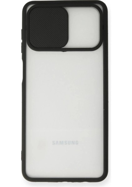 Newface Samsung Galaxy A12 Kılıf Palm Buzlu Kamera Sürgülü Silikon - Siyah modelleri