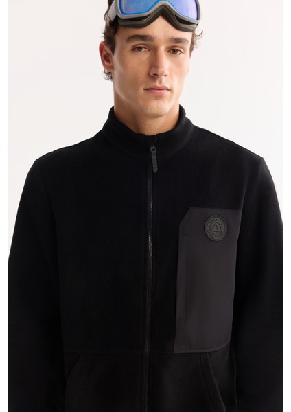 Erkek Siyah Dik Yaka Fermuarlı Soft Touch Polar Regular Fit Sweatshirt A52Y1207 indirimleri