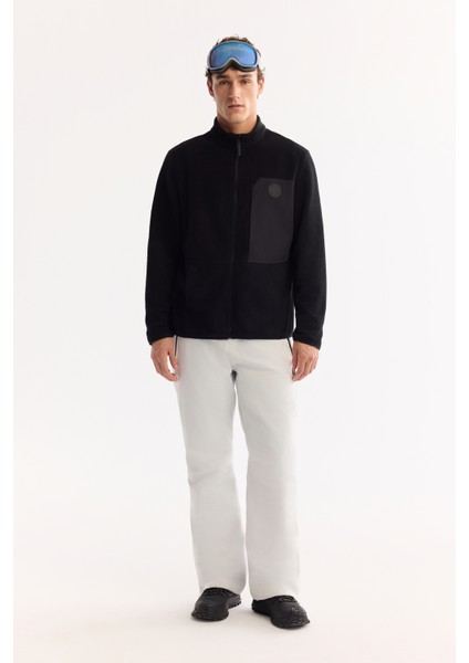 Erkek Siyah Dik Yaka Fermuarlı Soft Touch Polar Regular Fit Sweatshirt A52Y1207 fırsatları