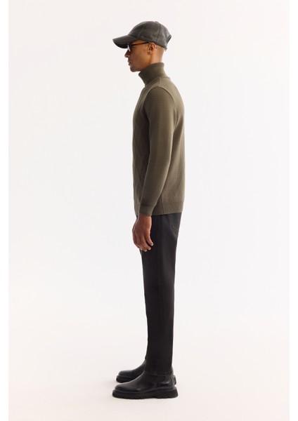 Erkek Haki Balıkçı Yaka Soft Touch Dokulu Triko Regular Fit Kazak A52Y5040 indirimleri