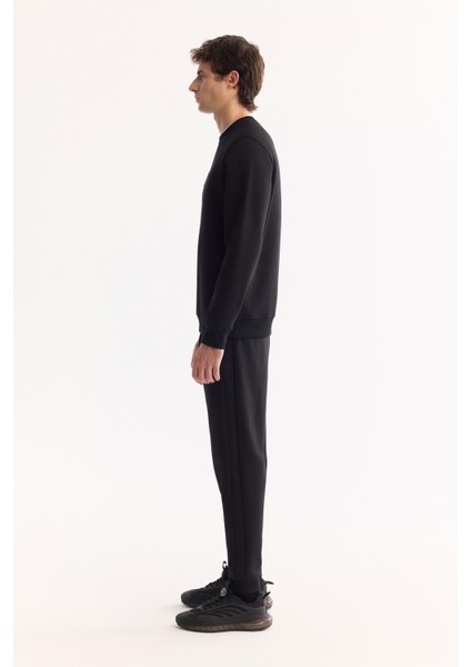 Erkek Siyah Pamuklu Baskılı 3 İplik Şardonlu Regular Fit Sweatshirt A52Y1327 modelleri