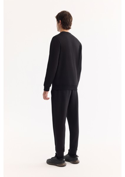 Erkek Siyah Pamuklu Baskılı 3 İplik Şardonlu Regular Fit Sweatshirt A52Y1327 fırsatları