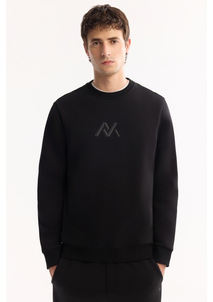 Erkek Siyah Pamuklu Baskılı 3 İplik Şardonlu Regular Fit Sweatshirt A52Y1327 indirimleri