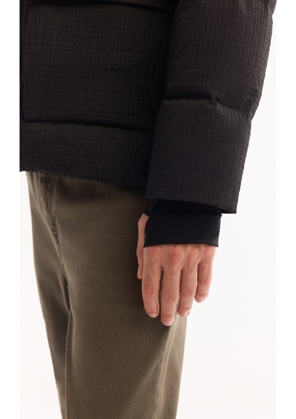 Erkek Siyah %100 Kaz Tüyü Su İtici Rüzgar Geçirmez -10°C Dayanıklı Şişme Mont A52Y6084 fırsatları