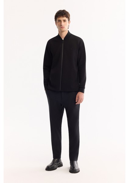 Erkek Siyah Pamuklu Baskılı İnterlok Regular Fit Sweatshirt A52Y1200