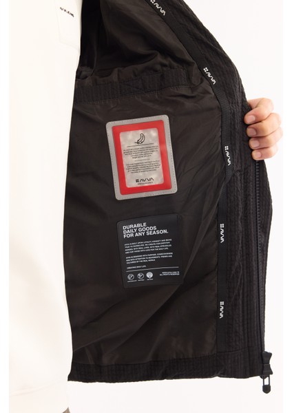 Erkek Siyah %100 Kaz Tüyü Su İtici Rüzgar Geçirmez -10°C Dayanıklı Şişme Mont A52Y6084