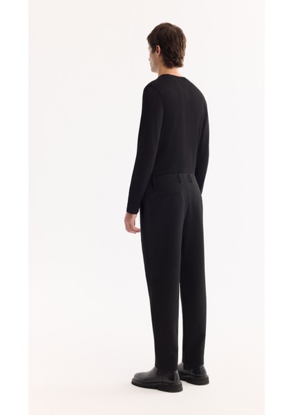 Erkek Siyah Yani Lastikli Bi-Stretch Hafif Slim Fit Pantolon A52Y3213