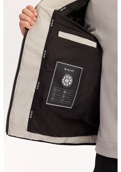 Erkek Gri Kapüşonlu Rüzgar Geçirmez -5 Dereceye Dayanıklı Peluş Regular Fit Mont A52Y6077 indirimleri