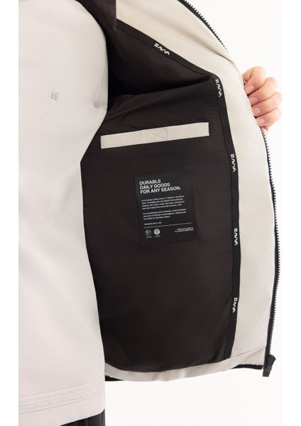 Erkek Gri Kapüşonlu Rüzgar Geçirmez -5 Dereceye Dayanıklı Peluş Regular Fit Mont A52Y6077