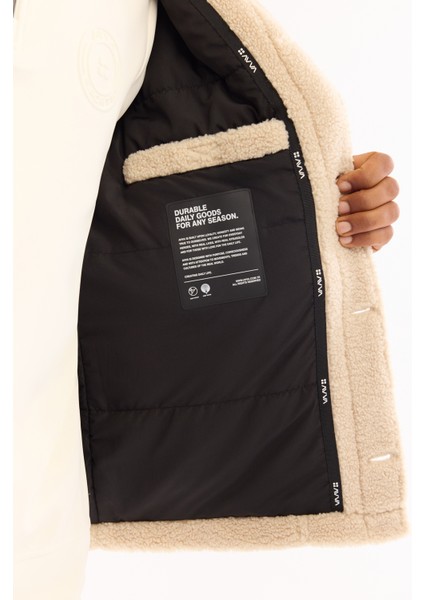 Erkek Bej Klasik Yaka Rüzgar Geçirmez -4 Dereceye Dayanıklı Peluş Regular Fit Mont A52Y6111