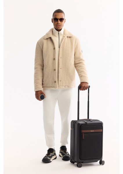 Erkek Bej Klasik Yaka Rüzgar Geçirmez -4 Dereceye Dayanıklı Peluş Regular Fit Mont A52Y6111