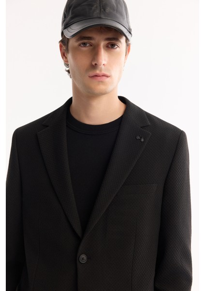 Erkek Siyah Mono Yaka Bi-Stretch Hafif Dokulu Blazer Comfort Slim Fit Ceket A52Y4013 fiyatları