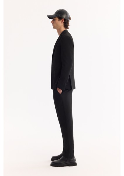 Erkek Siyah Mono Yaka Bi-Stretch Hafif Dokulu Blazer Comfort Slim Fit Ceket A52Y4013 modelleri