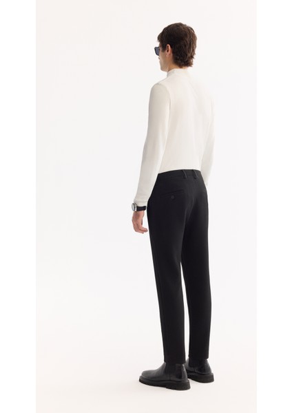 Erkek Siyah Yani Lastikli Bi-Stretch Hafif Slim Fit Pantolon A52Y3218 modelleri