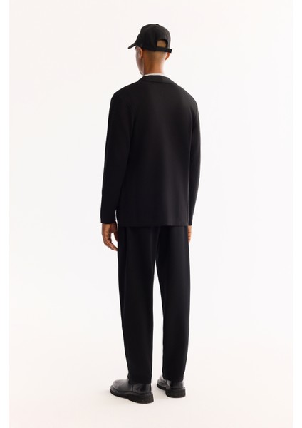 Erkek Siyah Şal Yaka Düğmeli Yün Karışımlı Regular Fit Hırka A52Y5049 fırsatları