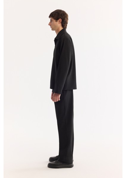 Erkek Siyah Yarım Fermuarlı Viskon Karışımlı Bi-Stretch Comfort Fit Sweatshirt A52Y2096 modelleri