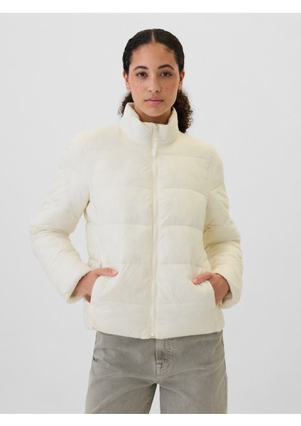 Kadın Kırık Beyaz ColdControl Puffer Şişme Mont