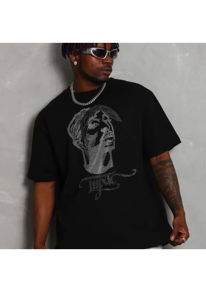 Unisex Oversize Taşlı Bisiklet Yaka Thirt Iyah fiyatları