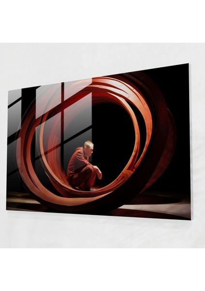 Esnek Sanat Cam Tablosu - Sirk Modern Heykel Cesur Duvar Dekorasyonu