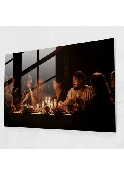 Caravaggio Tarzı Cam Tablo - Masa Başında Toplu Insan Grubu - Caravaggio Cam Duvar Sanatı Caravaggio Tarzı Sanat Cam Sanat