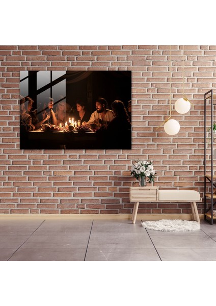 Caravaggio Tarzı Cam Tablo - Masa Başında Toplu Insan Grubu - Caravaggio Cam Duvar Sanatı Caravaggio Tarzı Sanat Cam Sanat fiyatları