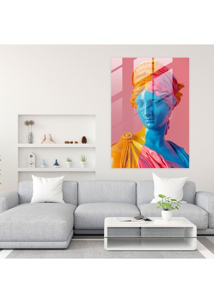 Tanrıça Pop Art Cam Duvar Sanatı - Klasikizm ve Pop Art Tarzını Birleştirin Ev Dekorasyonu Cam Duvar Sanatı fiyatları