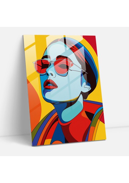 Andy Warhol Duvar Dekorasyonu - Cesur Çizgilerle Minimalist Portre - Cam Tablo Minimalist Andy Warhol