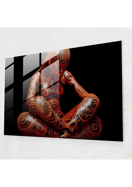 Yerli Seramik Heykel Cam Duvar Sanatı - Yerli Detaylı Vücut Boyama Desenleri Cam Duvar Sanatı Sanatsal Gelenekler