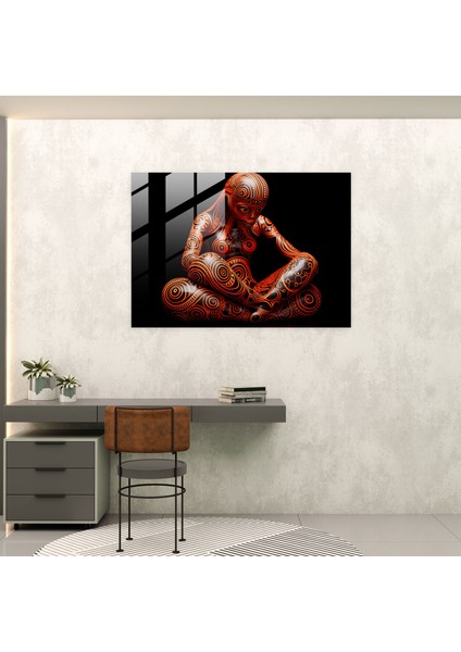 Yerli Seramik Heykel Cam Duvar Sanatı - Yerli Detaylı Vücut Boyama Desenleri Cam Duvar Sanatı Sanatsal Gelenekler fiyatları