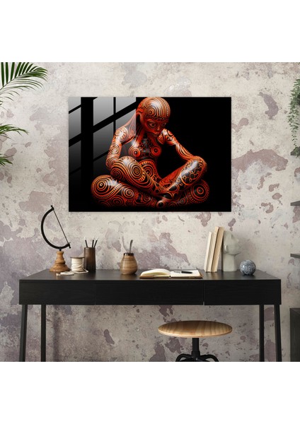 Yerli Seramik Heykel Cam Duvar Sanatı - Yerli Detaylı Vücut Boyama Desenleri Cam Duvar Sanatı Sanatsal Gelenekler modelleri