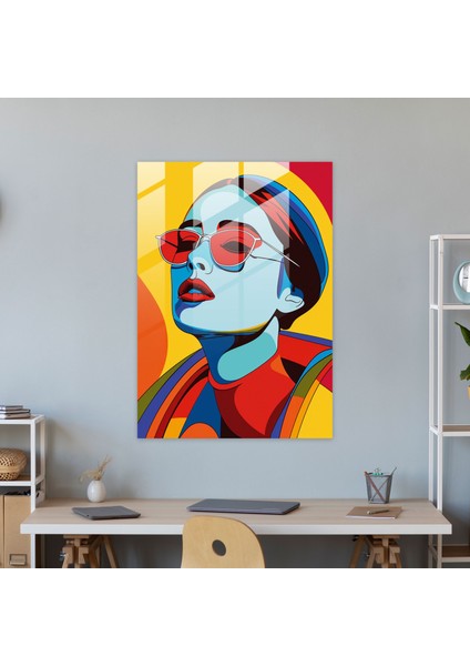 Andy Warhol Duvar Dekorasyonu - Cesur Çizgilerle Minimalist Portre - Cam Tablo Minimalist Andy Warhol modelleri