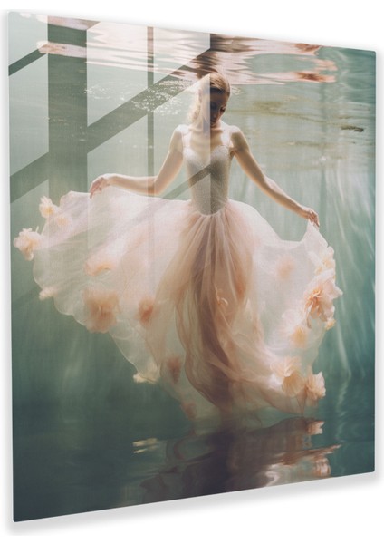 Balerin Rüyalı Cam Tablo - Balerin Zarafet Cam Tablo Pastel Renkli Fotoğraf