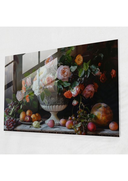 Klasik Modern Sanat - Kanvas Tablo Cam Tablo Natürmort Modern Sanat