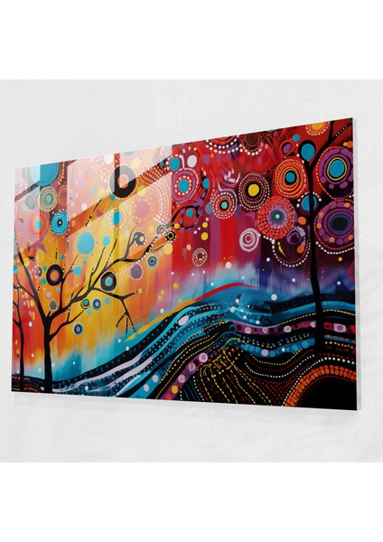 Modern Aborijinal Füzyon Cam Tablo - Aborijinal Canlı Renkler Ev Dekorasyonu