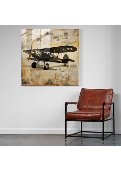 Uçak Cam Tablosu - Altın Çağ El Yazısı Modern Sanat fiyatları