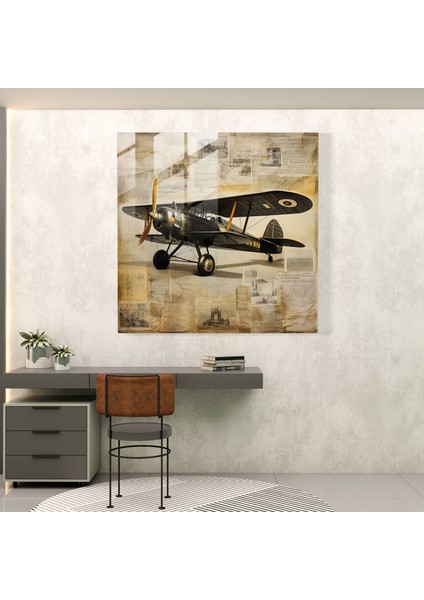 Uçak Cam Tablosu - Altın Çağ El Yazısı Modern Sanat modelleri