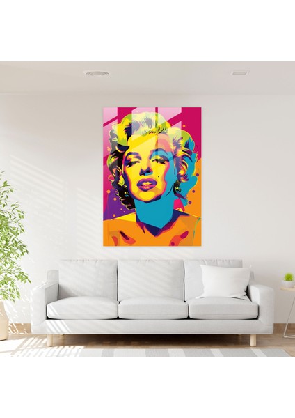 Andy Warhol Cam Tablo - Marilyn Monroe Pop Sanat - Canlı Renkler Duvar Dekorasyonu fiyatları