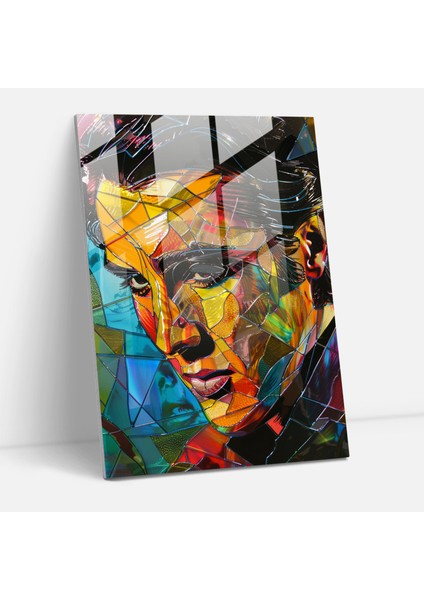 Andy Warhol Cam Tablo Elvis Presley Portresi - Ev Dekorasyonu Için Andy Warhol Cam Tablo