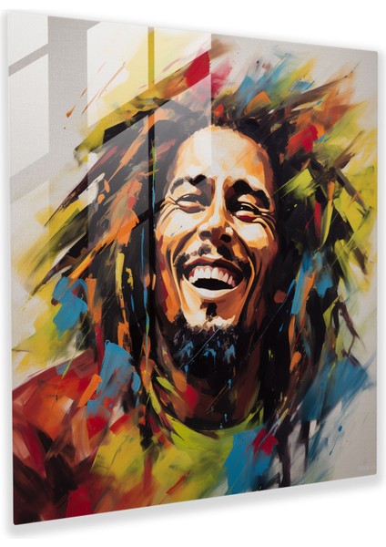 Bob Marley Cam Tablo - Soyut Ifade Sanatı - Ev Dekorasyonu Duvar Dekorasyonu