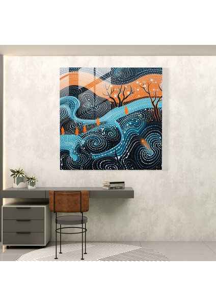 Modern Aborijin Ruhları Cam Tablo - Aborijin Modern Sanat Eseri Cam Tablo Modern Sanat fiyatları