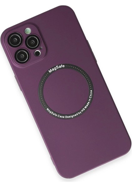 Newface iPhone 12 Pro Kılıf Jack Magneticsafe Lens Silikon - Mürdüm modelleri