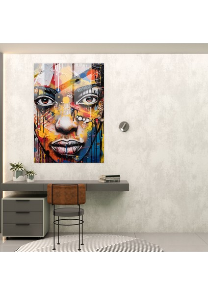 Basquiat Cam Tablo - Şehir Grafiti Cam Duvar Sanatı - Basquiat Cam Duvar Sanatı Duvar Dekorasyonu Ev Dekorasyonu modelleri