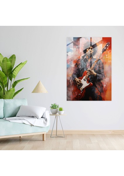 Basquiat Cam Tablo - Müzik Ikona - Basquiat Cam Sanat Ev Dekorasyonu modelleri