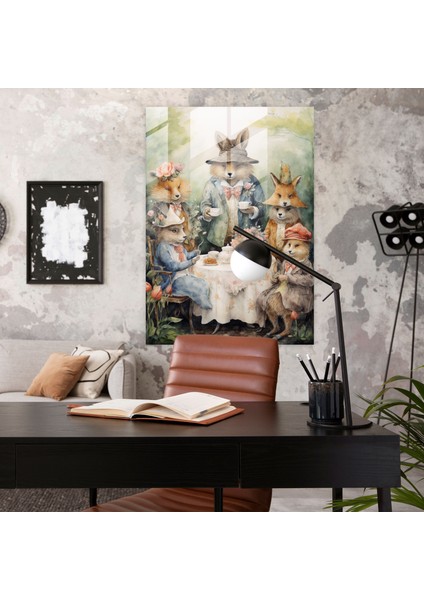 Hayvanlar Insan Kıyafetleri Giymiş Cam Tablo - Ev Dekorasyonu Duvar Dekorasyonu Modern Sanat fiyatları