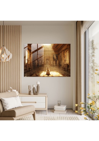 Klasik Duvar Dekorasyonu - Yunan Mitolojisi Cam Tablo - Ev Dekorasyonu Cam Sanatı modelleri