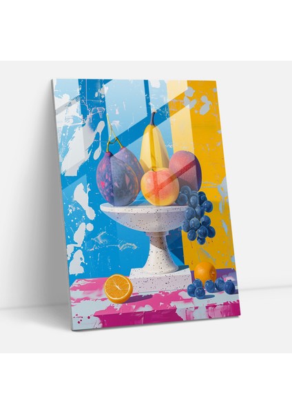 Pop Art Still Life Cam Tablo - Klasik+Popart Ev Dekorasyonu Klasizmi ve Pop Art Tarzını Birleştirin Cam Tablo