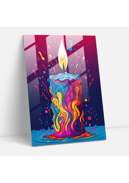 Cam Sanat Oyuncu Mum - Mum Ev Dekorasyonu Cam Sanatı Duvar Dekorasyonu